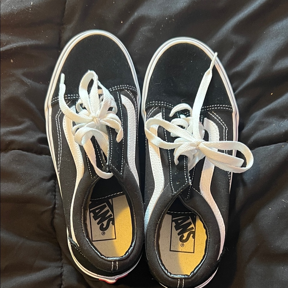 Vans Classic Black and White Lace-Up Shoes